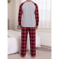thumbnail image 2 of GIRUNS Men's Pajamas Set Long Sleeve Sleepwear Soft Loungewear Pants Pjs Sets with Pockets Red Plaid L, 2 of 7