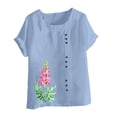 thumbnail image 4 of Summer Savings! Short Sleeve Shirt Women Cropped T Shirts Women Loose Fit Cropped Printed Tops Tank Tops for Women, 4 of 4