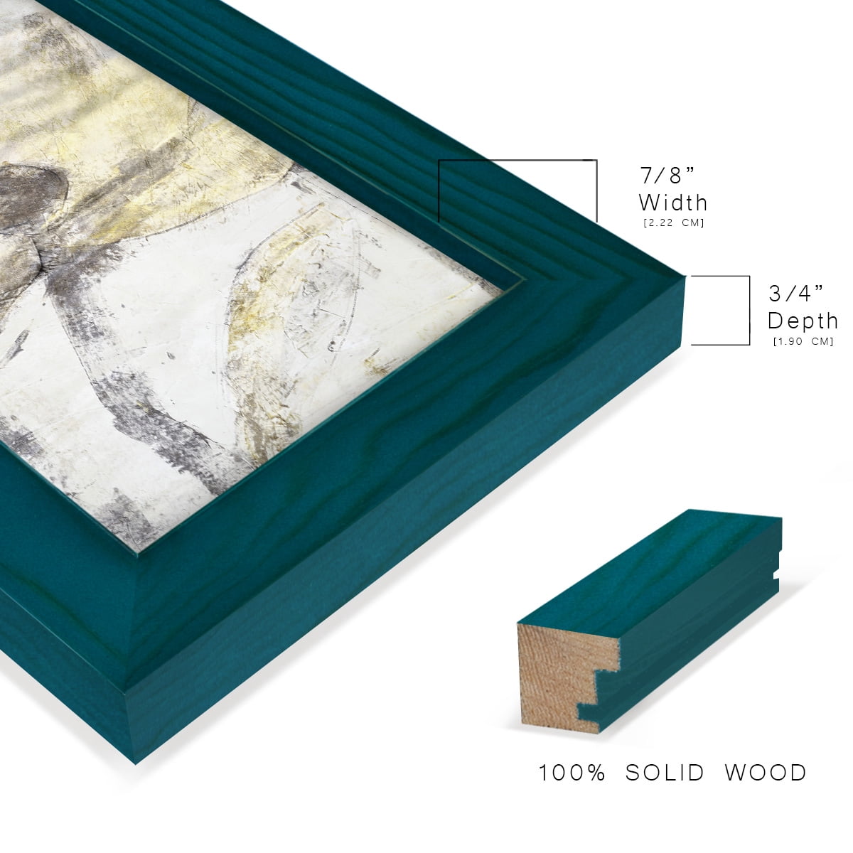 Une Fleur II - Framed Print w/glass - Ocean Blue