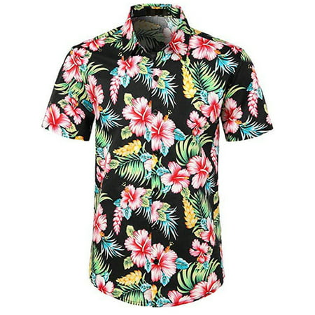 Men Fancy Floral Aloha Party Stag Beach Holiday Hawaiian (Best Mens Floral Shirts)