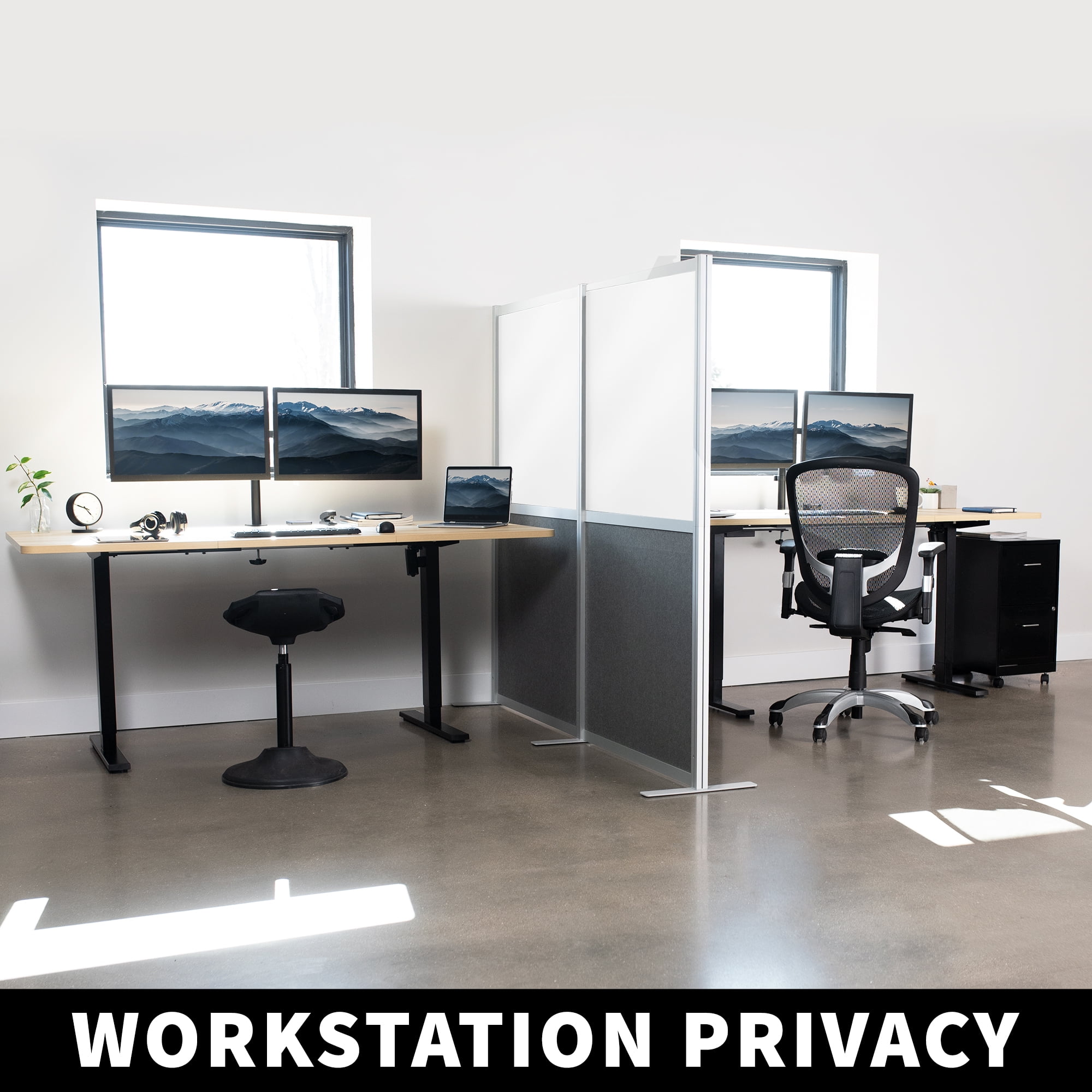 VIVO Modular Wall System, 2 PET + Magnetic Whiteboard Panels, Office Dividers