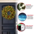 thumbnail image 5 of National Tree Company Pre-Lit Artificial Christmas Wreath, Green, Noelle, White Lights, Decorated with Pine Cones, Berry Clusters, Christmas Collection, 24 Inches, 5 of 5