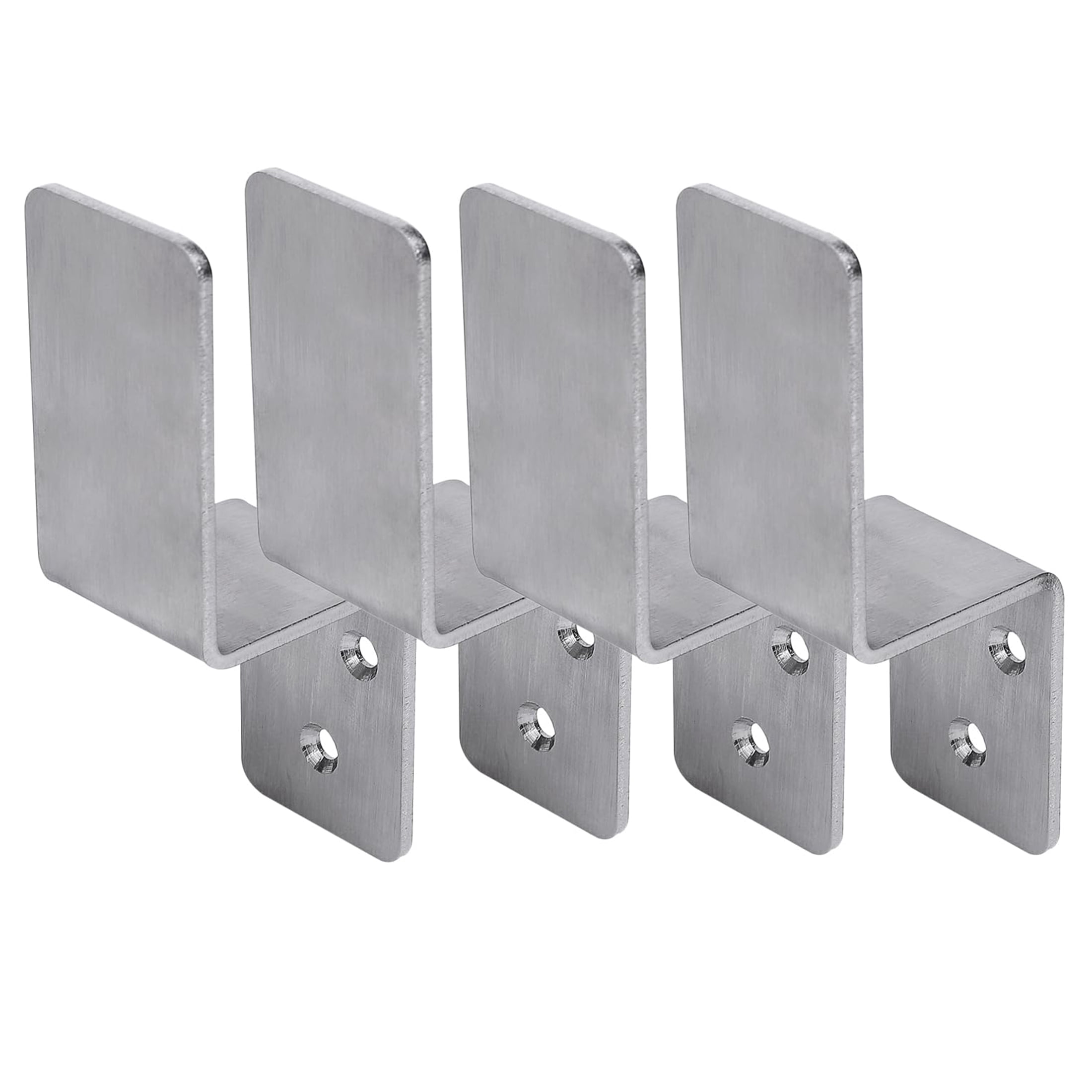 VANROUG 2x4 Door Barricade Brackets 4PCS Heavy Duty Stainless Steel Drop Open Bar Security Door Lock Bracket Door Barricade Open Bar Holder Fits 2 by 4 Lumber, Security Z Bracket for Barn, Gate, Shed