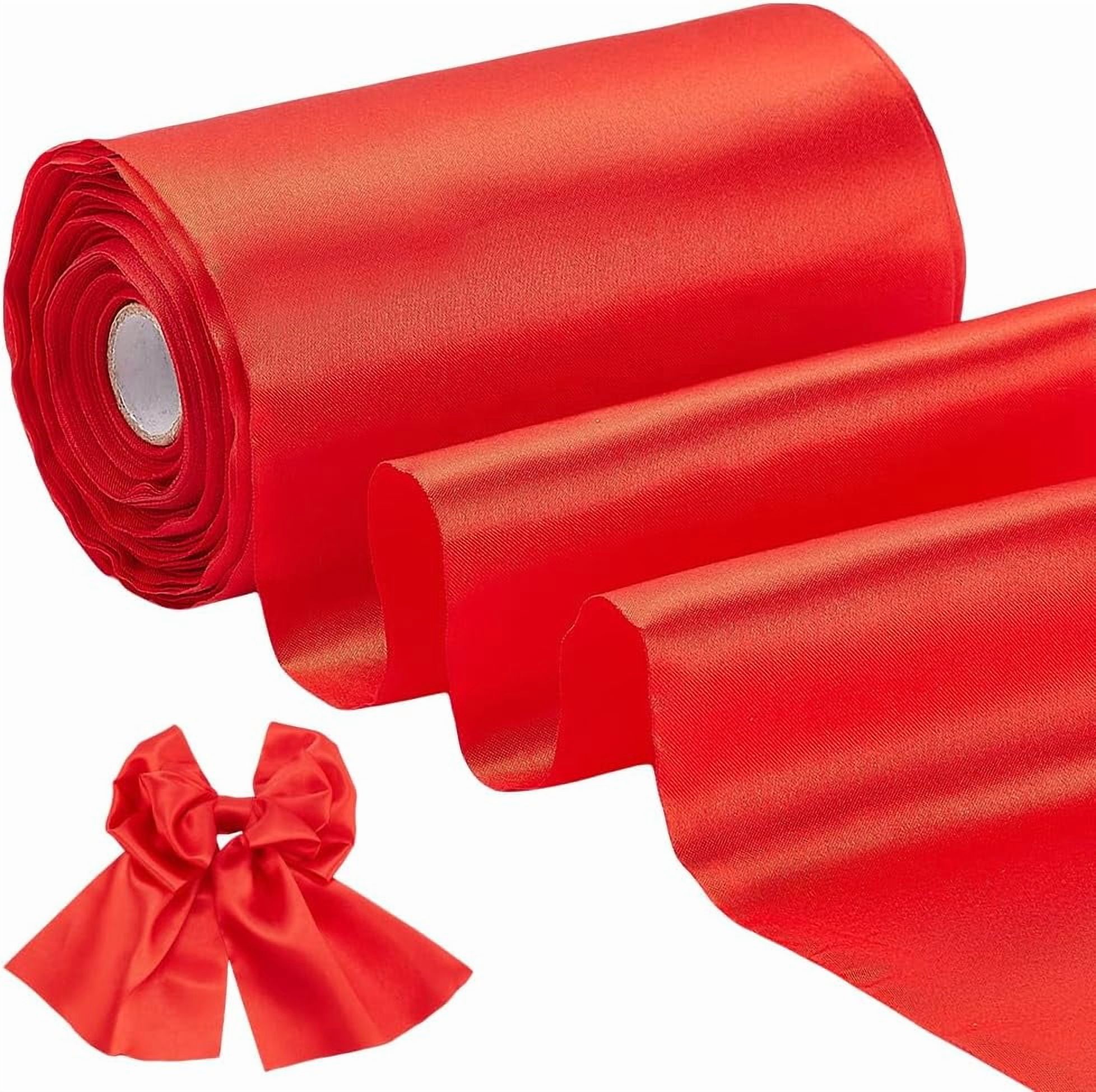 6 inch x 32yd Black Satin Ribbon Outdoor Ribbon Solid Black Fabric for Easter Outdoor Decoration Wedding Party Gift Wrapping Bouquet Floral Crafts Clothing Sewing