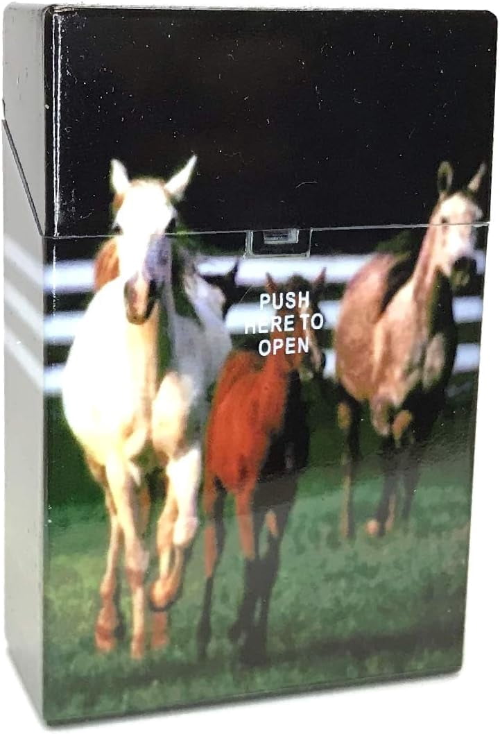 Assorted Horse Stallion Designs Crushprrof Plastic Cigarette Case, , 3116D14 (4)