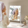 thumbnail image 3 of Hollywood Miroir de Maquillage Éclairé avec 3 Modes d'Éclairage et 9 Ampoules Dimmables, Contrôle Tactile Intelligent, Rotation à 360°, Blanc, 3 of 3