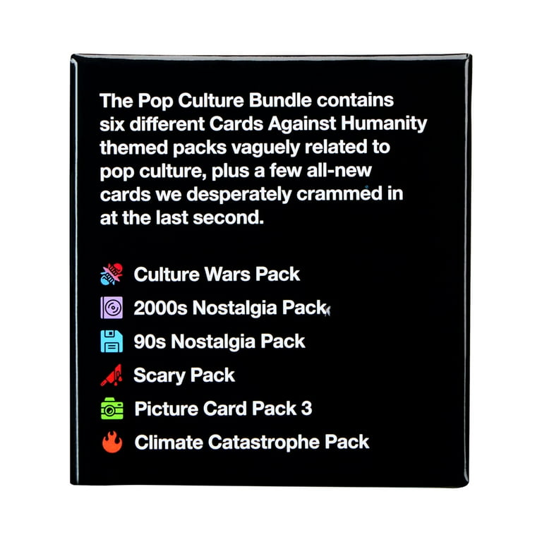 Cards Against Humanity: Pop Culture Bundle 6 Popular Themed Packs + 10 All-New Cards Cards Against Humanity: Pop Culture Bundle 6 Popular Themed Packs + 10 All-New Cards