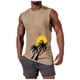 thumbnail image 2 of Camiseta sin mangas de cuello redondo para hombre, informal, a la moda, con estampado, deportiva, de poliéster, 2 of 5