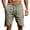 Army Green, variant on Mens Linen-Look Casual Shorts, Breathable Lightweight Weave with Elastic Drawstring Waist and Fashionable Contrast Trim Black L