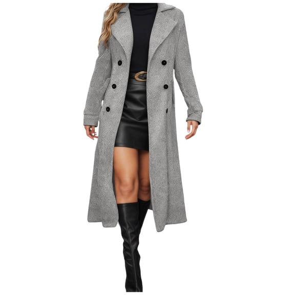 Winter Double Elegant Anorak Coat Warm Long Sleeve Overcoat Classic Outerwear For Women Cold Weather Fashion