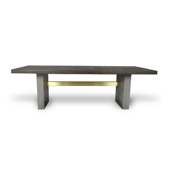 Modrest June - Modern Dark Grey & Walnut Dining Table