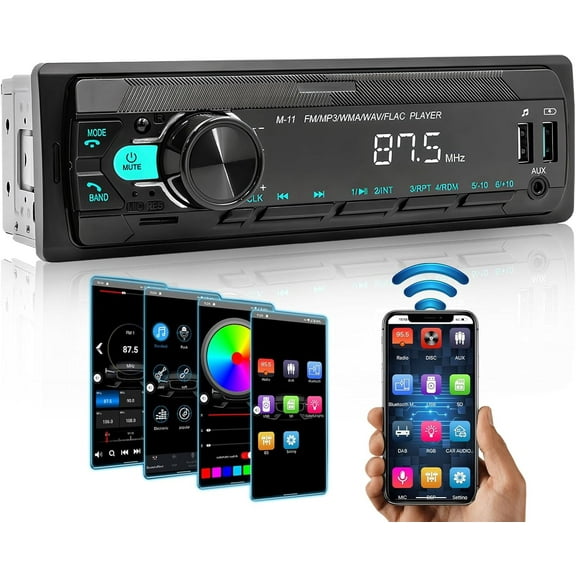 PODOFO Auto Car Radio Stereo 1 DIN 12V MP3 Player Bluetooth USB/SD/AUX-IN Music FM