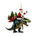 thumbnail image 2 of Santa Riding Dinosaur Christmas Ornament, Whimsical Acrylic Pendant for Christmas Tree Decorations, Christmas Decorations Indoor, Playful Holiday Theme, 2 of 8