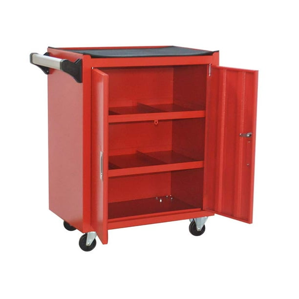 INTBUYING Rolling Tool Cart Lockable Storage Organizer Trolley Double