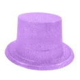 thumbnail image 2 of DJN St. Patrick's Day Gold Glitter Party Hat Solid Color Fashion Top Hat Purple2 One Size, 2 of 4