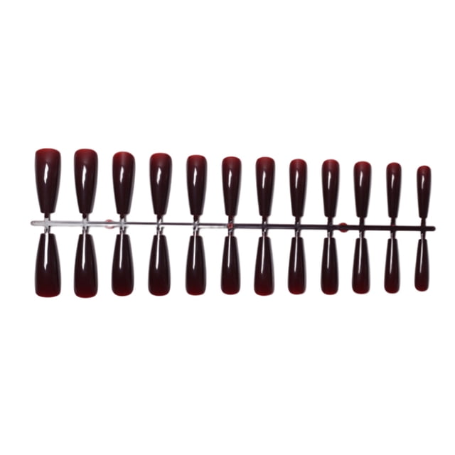 24x Extra Long Fake Nails Artificial DIY Solid Durable Scratch-resistant French Elegant Colour-fast Nail for Manicure Salons Art 10dark red
