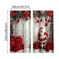 thumbnail image 3 of Christmas Ball Holiday Printed Curtains, 2 Pieces 2D Flat Printed Red Luxury Xmas Print Curtains with Snowflakes and Pine Branches for Bedroom Living Room Holiday Party Decor(39*86inch), 3 of 7
