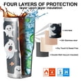 thumbnail image 7 of 30oz Colorful Halloween Ghosts Pattern Tumblers Stainless Steel Tumbler with Lid and Straw,Vacuum Insulated Double Wall Travel Tumbler Cups Mug with Cleaning Brush for Coffee,Tea, 7 of 7