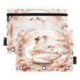thumbnail image 2 of Ckdifva Pink Ribbon Swan Pencil Pouch 3 Ring Zipper Pencil Case Binder Pockets Clear Top Cosmetic Bag 2 Pack, 2 of 6