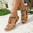 thumbnail image 6 of Women's Crisscross Ankle Sandals Boho Flat Summer Beach Walking Shoes, 6 of 9