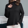 thumbnail image 2 of Jalioing Mock Neck Sweaters for Women Casual Fashion Long Sleeve Sweater Shirts Solid Color Basic Loose Pullover Tops, 2 of 3