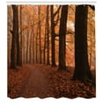 thumbnail image 3 of Ambesonne Forest Shower Curtain, Fall Hiking Enchanted, 69"Wx75"L, Dark Orange Dark Brown, 3 of 3