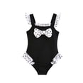 thumbnail image 5 of Xijirk Girls' Polka Dot Bow One-Piece Swimsuit Toddler Ruffle Swimwear for Beach & Pool,6-7 Years, 5 of 8
