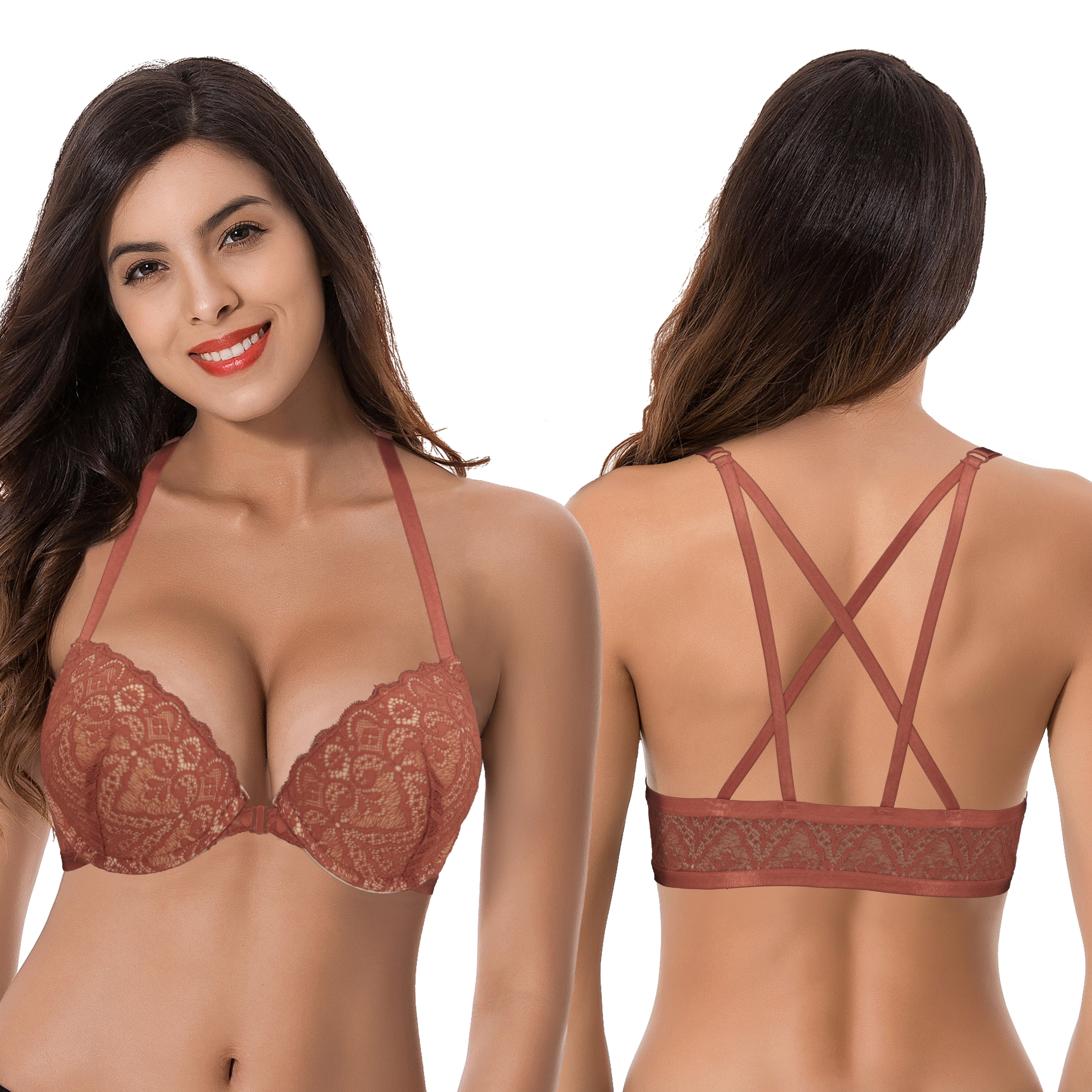 Curve Muse Womens Push Up Add 1 and a Half Cup Palestine