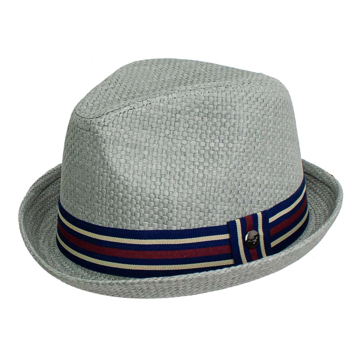 Peter Grimm Men's Standard Depp Natural Straw Fedora, Grey, XX-Large