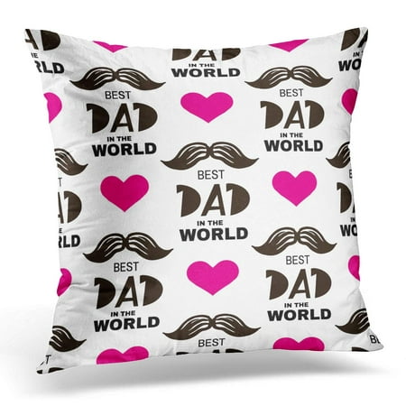 ECCOT Best Abstract Mustaches Shoes Happy Fathers Day Hahd Drawn Unique Funny Manufacturing Barber Big Pillowcase Pillow Cover Cushion Case 18x18