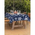 thumbnail image 2 of Outdoor Tablecloth with Umbrella Hole and Zipper, Christmas Snowflakes Rectangle Table Cloth 60x120 Inch Waterproof Tablecloth, Xmas Winter Watercolor Navy Blue Picnic Table Cover for Patio Camping, 2 of 7
