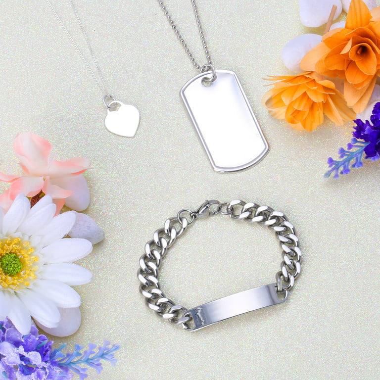 Flower Initial Pendant Necklace Stainless Steel Chain Letter Alphabet  Necklaces
