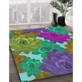 thumbnail image 3 of Ahgly Company Machine Washable Indoor Rectangle Transitional Green Area Rugs, 2' x 5', 3 of 7