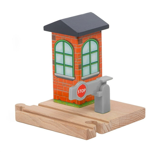 Motor Stop/Go Checkpoint ORBRIUM compatible con Thomas & Friends Wooden Railway, Brio, Chuggington, Melissa y Doug Imaginarium