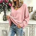 thumbnail image 4 of Wenini 2026 Women's V Neck Loose Long Sleeve Knit Pullover Sweater Fall Trendy Casual Sweater Top, 4 of 7