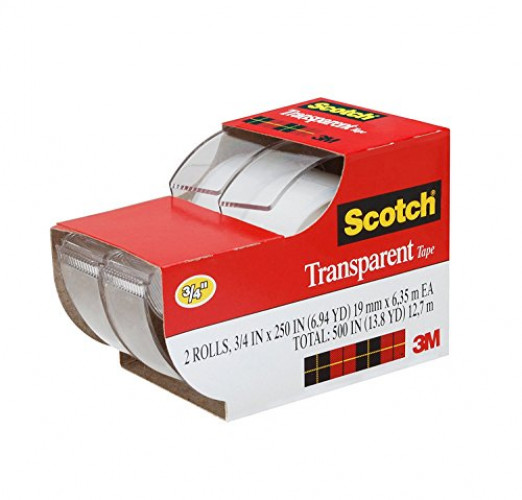Scotch Transparent Tape, 3/4 x 250 Inches, 2 Rolls (2157SS) 3PACK