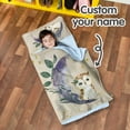 thumbnail image 2 of AOLOA Personalized Toddler Nap Mat for Preschool, Custom Name Kids Nap Mat with Pillow Cover and Soft Dot Minky Blanket, Purple Owl Design Daycare Nap Mats, Rolled Slumber Bags Easy to Carry, 2 of 8