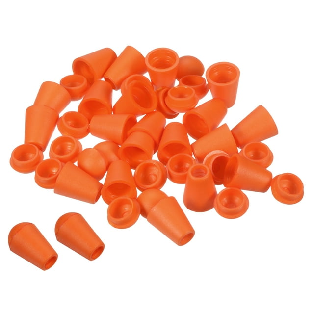 Unique Bargains Bell End Stopper, Cord Rope Lock for Drawstring Bag, Orange 50 Pack