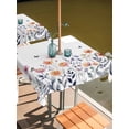 thumbnail image 2 of Outdoor Tablecloths with Umbrella Hole & Zipper, Spring Floral 60x60 Inch Square Tablecloths, Elegant Pastoral Flowers Botanical Waterproof Table Cloth, Patio/Pool/Picnic Table Covers, 2 of 8