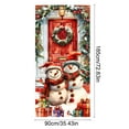 thumbnail image 3 of PuSpu Christmas Door Curtain 185x90cm 1pc Red Polyester Reindeer Snowflake Print Holiday Entrance Decor Durable Washable Reusable Festive Panel for Home Store Front Porch Party Decoration, 3 of 6