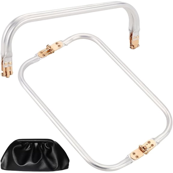 PH 2pcs Aluminum Purse Frame 10.2'' Arch Purse Frame Inner Kiss Clasp Lock Handle Metal Purse Frame Tubular Frame Replacements for DIY Purse Handbag Clutch Sewing Repair Bag Platinum for DIY