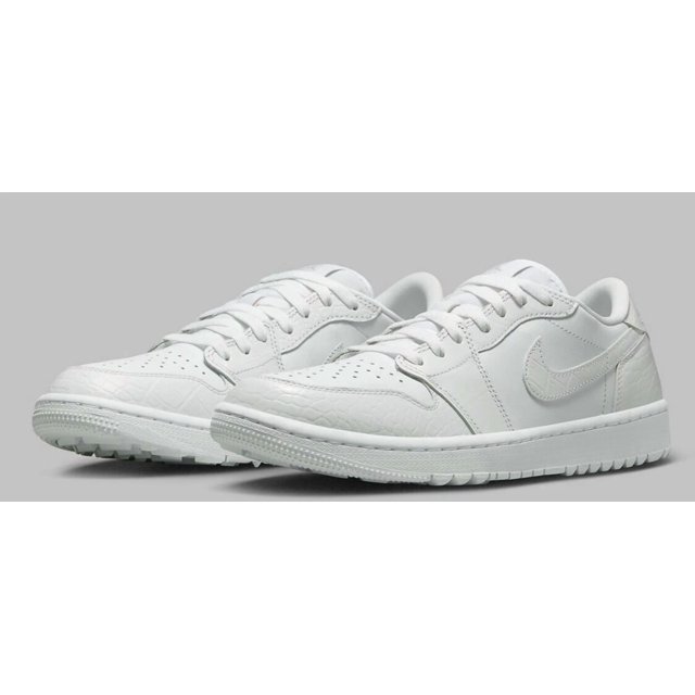 Ni - ke Ni - ke Air Jordan 1 Low Retro Golf Shoe Sneaker White Croc AJ1 Size 15 New