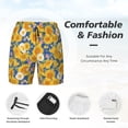thumbnail image 3 of Logiee Vintage White Yellow Sunflower Print Men's Swim Trunk,Quick Dry Board Shorts ,Men's Swim Trunks with Compression Liner, Bathing Suits with Pockets-X-Large, 3 of 6