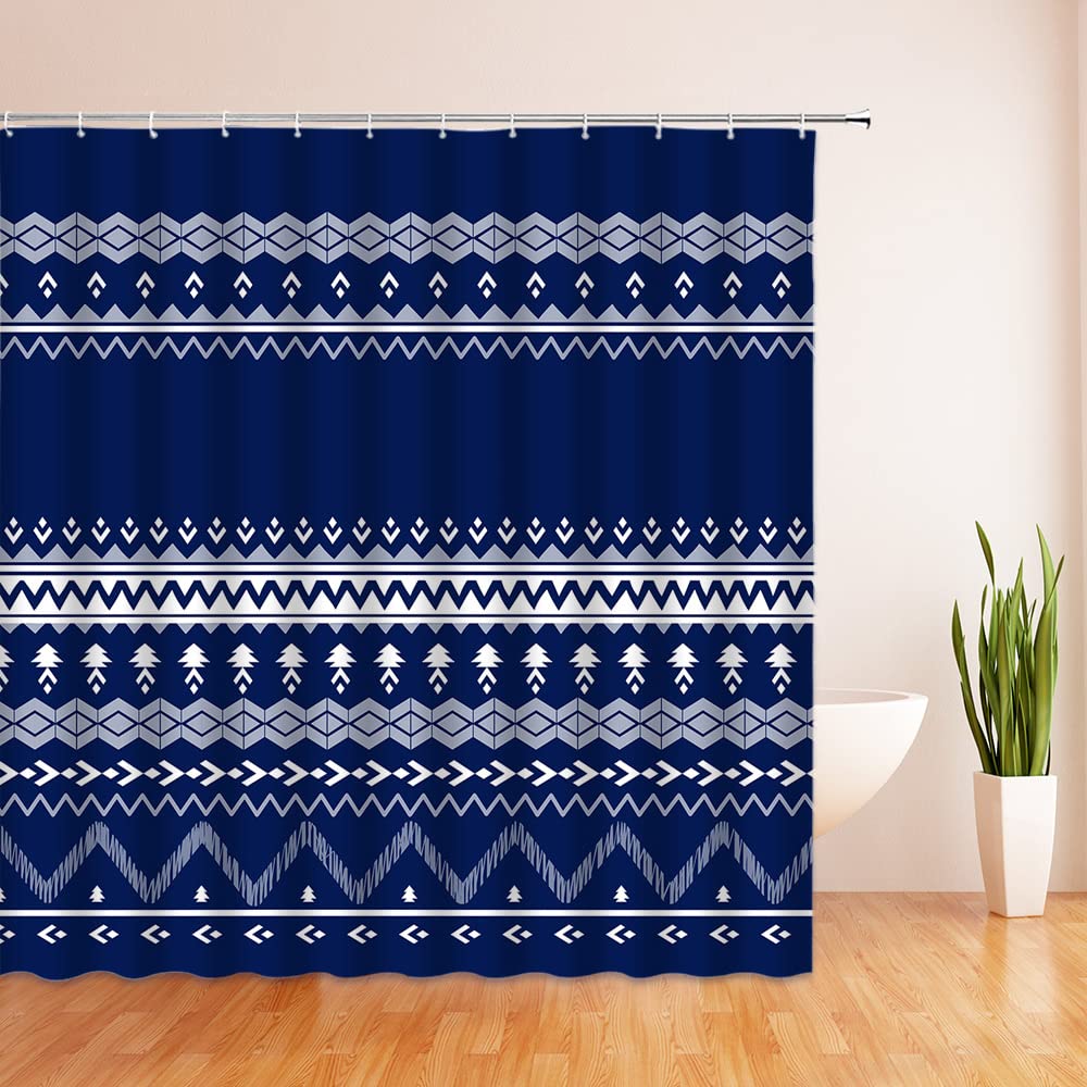 Ethnic Shower Curtain Tree with Curved Leafless Branches Middle Eastern