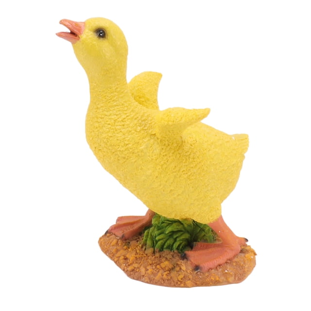 Estatua de patito de resina, adorno, figura de patito, artesanía para escritorio, decoración de jardín al aire libre, pato amarillo