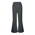 thumbnail image 4 of BAnala Girls Pants Girls Wide Leg Pants Loose Trousers Linen Flowy with Pockets Elastic Waist Casual for Kids Grey,13-14 Years, 4 of 4