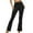 A-Black1391, variant on Women's Fold Over Waist Flare Pants Flared Fit Full Length Elastic Waist Bootcuts Soft Chic Yoga Pants