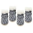 thumbnail image 2 of Walbest 4Pcs/Set Winter Small Pet Plush Warm Puppy Dog Cotton Waterproof Shoes Anti-Slip Sole Snow Boots, 2 of 7