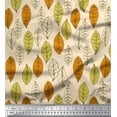 thumbnail image 1 of Soimoi Poly Georgette Fabric Leaves Block Print Fabric by Yard 52 Inch Wide, 1 of 3