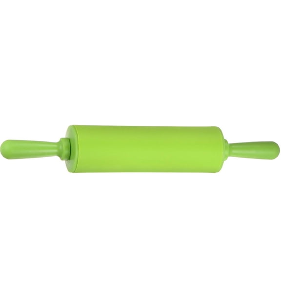 Non-Stick Silicone Rolling Pin with Wooden Handles, Blue Dough Roller for Baking, Pizza and Cookie Dough, Easy Clean Food Grade Pastry Rolling Pin for Home Kitchen，4 sizes (blue, green, orange, red)